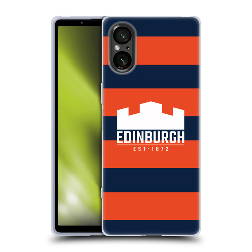 Edinburgh Rugby Graphics Stripes Soft Gel Case for Sony Xperia 5 V 5G