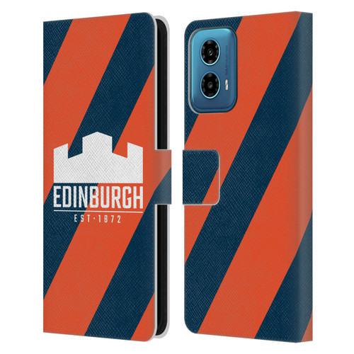 Edinburgh Rugby Logo Art Diagonal Stripes Leather Book Wallet Case Cover For Motorola Moto G34 5G