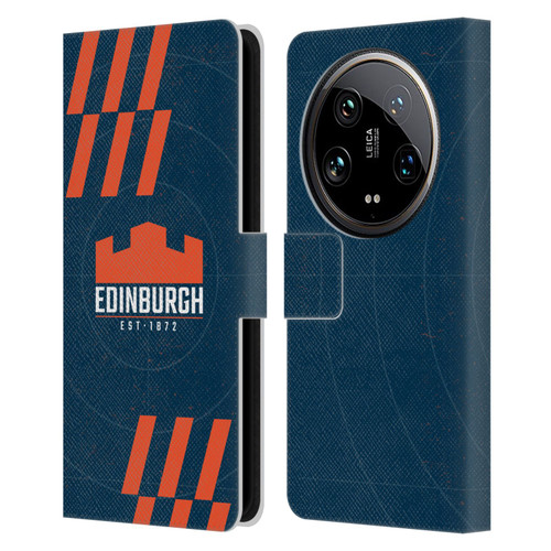 Edinburgh Rugby Logo Art Navy Blue Leather Book Wallet Case Cover For Xiaomi 14 Ultra