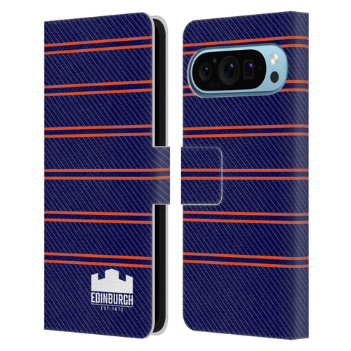 Edinburgh Rugby Logo 2 Stripes Leather Book Wallet Case Cover For Google Pixel 9 / Pixel 9 Pro