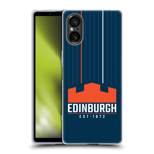 Edinburgh Rugby Logo Art Vertical Stripes Soft Gel Case for Sony Xperia 5 V 5G