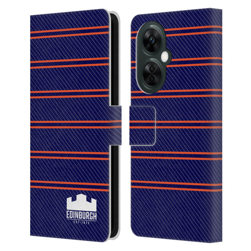 Edinburgh Rugby Logo 2 Stripes Leather Book Wallet Case Cover For OnePlus Nord CE 3 Lite 5G