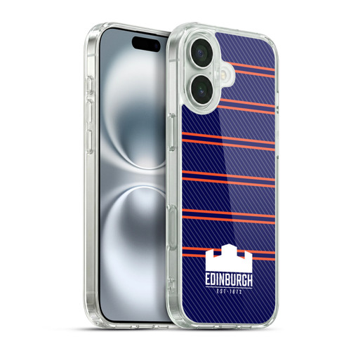 Edinburgh Rugby Logo 2 Stripes Soft Gel Case for Apple iPhone 16 Plus & MagSafe