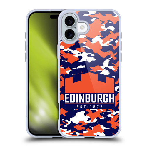 Edinburgh Rugby Logo 2 Camouflage Soft Gel Case for Apple iPhone 16 Plus