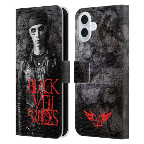 Black Veil Brides Band Members Andy Leather Book Wallet Case Cover For Apple iPhone 16 Plus