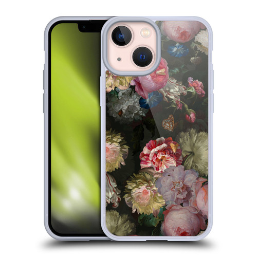 UtArt Antique Flowers Bouquet Soft Gel Case for Apple iPhone 13 Mini