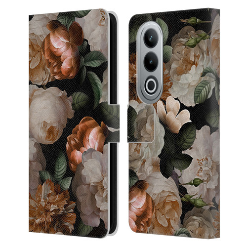 UtArt Antique Flowers Carnations And Garden Roses Leather Book Wallet Case Cover For OPPO OnePlus Ace 3V 5G