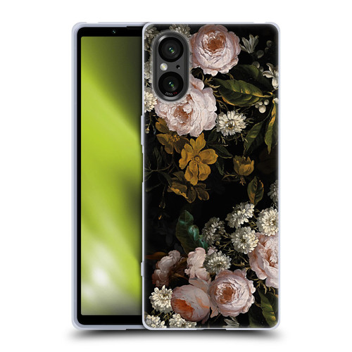 UtArt Antique Flowers Roses And Baby's Breath Soft Gel Case for Sony Xperia 5 V 5G