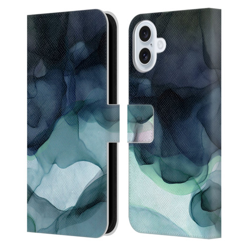 UtArt Dark Night Marble Heavy Smoke Leather Book Wallet Case Cover For Apple iPhone 16 Plus