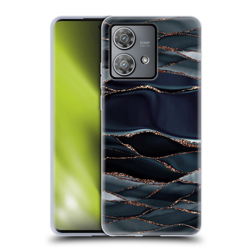 UtArt Dark Night Marble Waves Soft Gel Case for Motorola Edge 40 Neo 5G