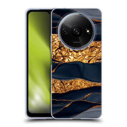 UtArt Dark Night Marble Gold Foil And Ink Soft Gel Case for Xiaomi Redmi A3