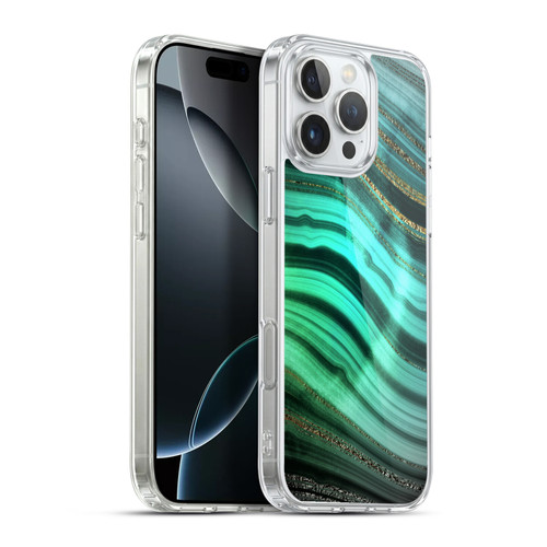 UtArt Malachite Emerald Glitter Gradient Soft Gel Case for Apple iPhone 16 Pro Max & MagSafe