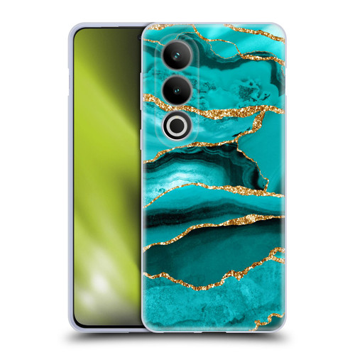 UtArt Malachite Emerald Aquamarine Gold Waves Soft Gel Case for OPPO OnePlus Ace 3V 5G
