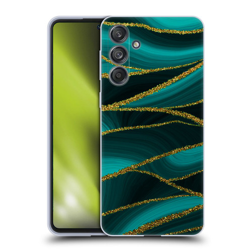 UtArt Malachite Emerald Turquoise Shimmers Soft Gel Case for Samsung Galaxy M55 5G