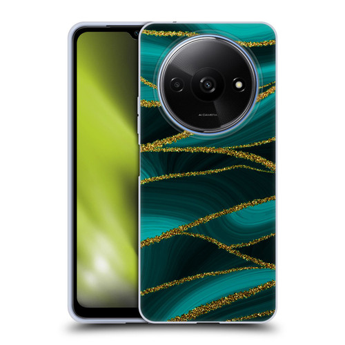 UtArt Malachite Emerald Turquoise Shimmers Soft Gel Case for Xiaomi Redmi A3
