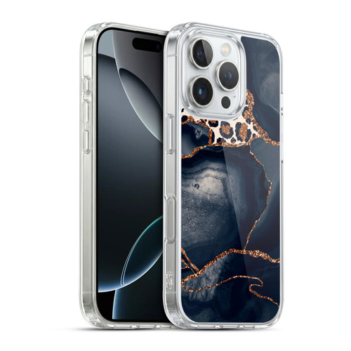 UtArt Wild Cat Marble Leopard Soft Gel Case for Apple iPhone 16 Pro & MagSafe