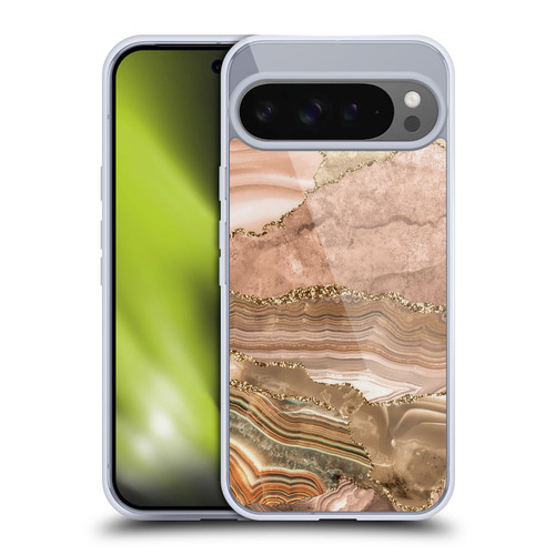 UtArt Wild Cat Marble Beige Gold Soft Gel Case for Google Pixel 9 Pro XL