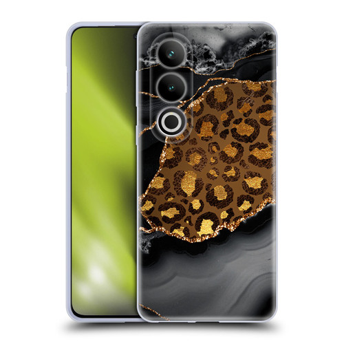 UtArt Wild Cat Marble Dark Gilded Leopard Soft Gel Case for OPPO OnePlus Ace 3V 5G