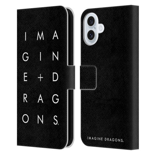 Imagine Dragons Key Art Stacked Logo Leather Book Wallet Case Cover For Apple iPhone 16 Plus