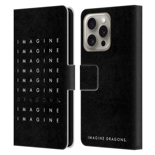 Imagine Dragons Key Art Logo Repeat Leather Book Wallet Case Cover For Apple iPhone 16 Pro