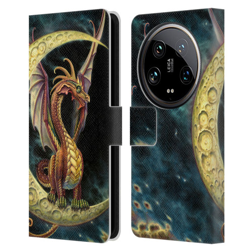 Myles Pinkney Mythical Moon Dragon Leather Book Wallet Case Cover For Xiaomi 14 Ultra
