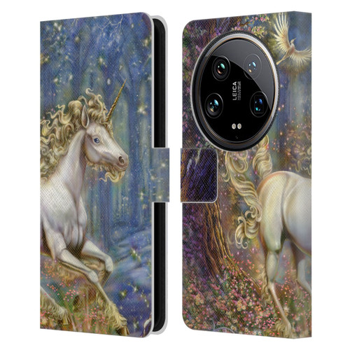 Myles Pinkney Mythical Unicorn Leather Book Wallet Case Cover For Xiaomi 14 Ultra