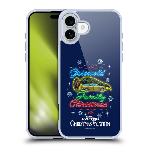 National Lampoon's Christmas Vacation Graphics Neon Lights Soft Gel Case for Apple iPhone 16 Plus