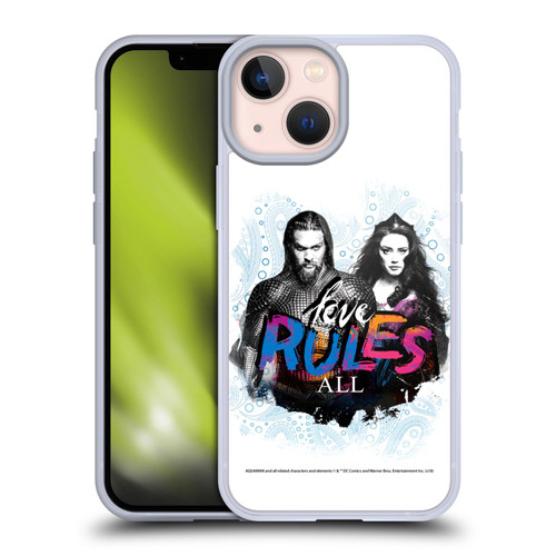 Aquaman Movie Graphics Love Rules All Soft Gel Case for Apple iPhone 13 Mini