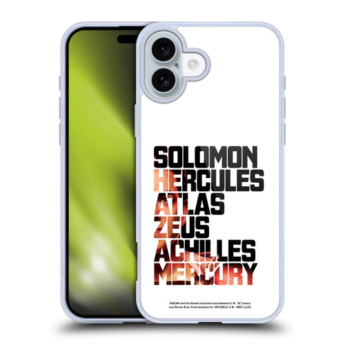 Shazam! 2019 Movie Character Art Typography 2 Soft Gel Case for Apple iPhone 16 Plus