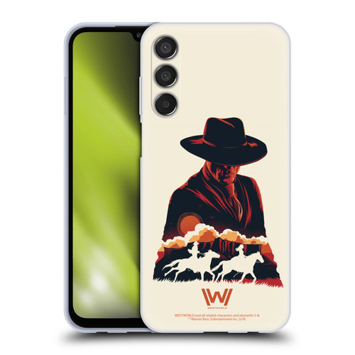 Westworld Graphics Man In Black Soft Gel Case for Samsung Galaxy M15/F15 5G
