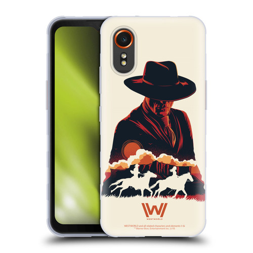 Westworld Graphics Man In Black Soft Gel Case for Samsung Galaxy Xcover7 5G