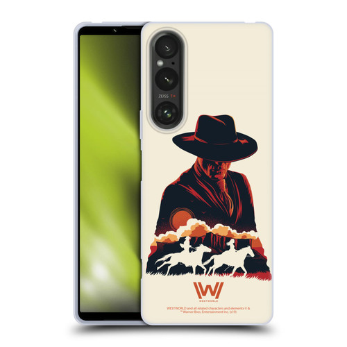 Westworld Graphics Man In Black Soft Gel Case for Sony Xperia 1 V 5G