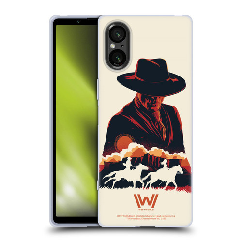 Westworld Graphics Man In Black Soft Gel Case for Sony Xperia 5 V 5G