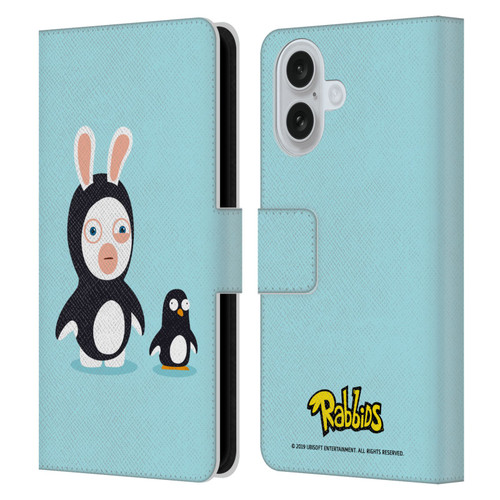 Rabbids Costumes Penguin Leather Book Wallet Case Cover For Apple iPhone 16