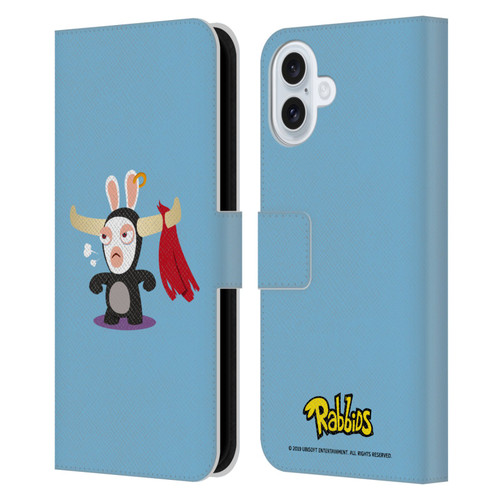 Rabbids Costumes Bull Leather Book Wallet Case Cover For Apple iPhone 16 Plus