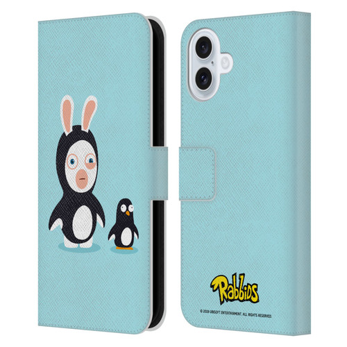 Rabbids Costumes Penguin Leather Book Wallet Case Cover For Apple iPhone 16 Plus