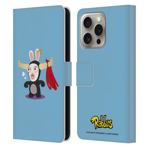 Rabbids Costumes Bull Leather Book Wallet Case Cover For Apple iPhone 16 Pro