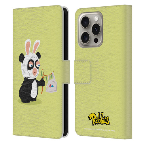 Rabbids Costumes Panda Leather Book Wallet Case Cover For Apple iPhone 16 Pro