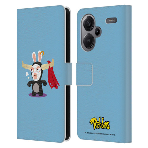 Rabbids Costumes Bull Leather Book Wallet Case Cover For Xiaomi Redmi Note 13 Pro Plus 5G