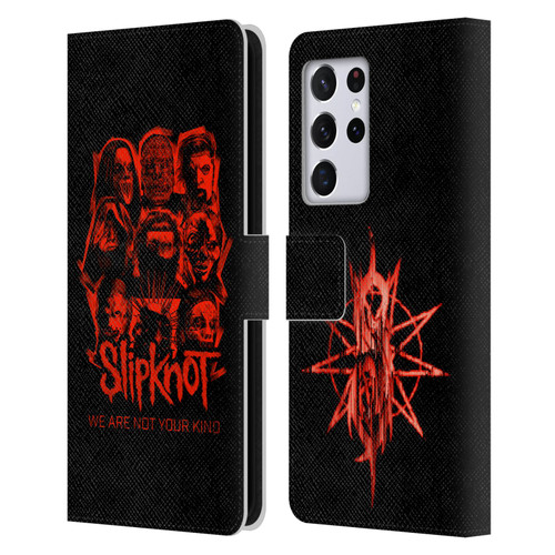 Slipknot We Are Not Your Kind Red Patch Leather Book Wallet Case Cover For Samsung Galaxy S21 Ultra 5G