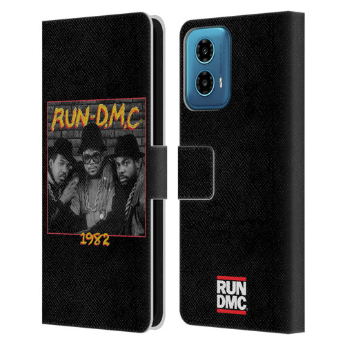 Run-D.M.C. Key Art Photo 1982 Leather Book Wallet Case Cover For Motorola Moto G34 5G