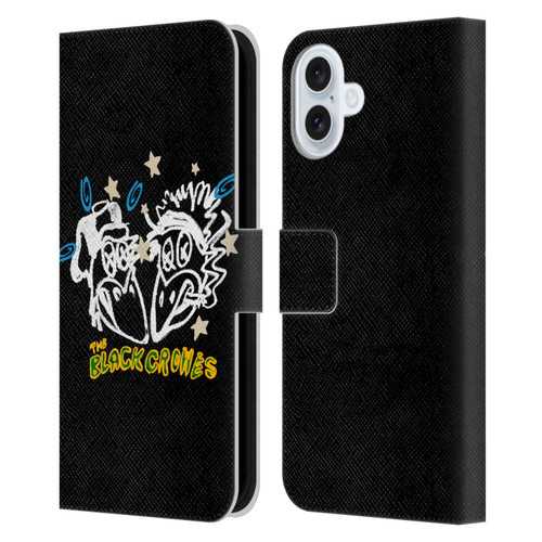 The Black Crowes Graphics Heads Leather Book Wallet Case Cover For Apple iPhone 16 Plus