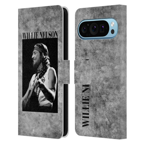 Willie Nelson Grunge Black And White Leather Book Wallet Case Cover For Google Pixel 9 / Pixel 9 Pro