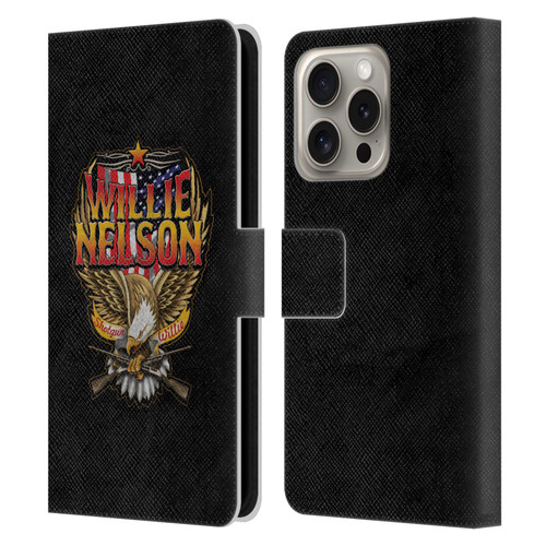 Willie Nelson Grunge Eagle Leather Book Wallet Case Cover For Apple iPhone 16 Pro