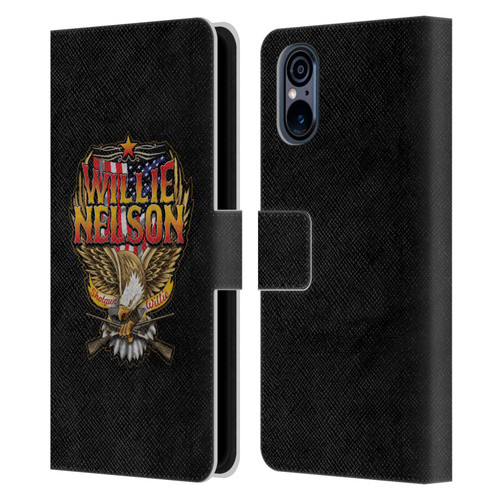 Willie Nelson Grunge Eagle Leather Book Wallet Case Cover For Sony Xperia 5 V 5G