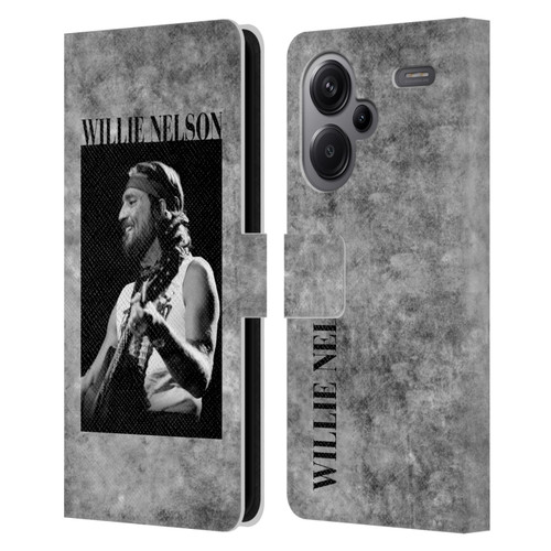 Willie Nelson Grunge Black And White Leather Book Wallet Case Cover For Xiaomi Redmi Note 13 Pro Plus 5G