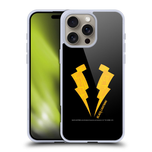 Black Lightning Key Art Logo Soft Gel Case for Apple iPhone 16 Pro Max