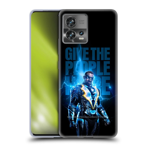 Black Lightning Key Art Give The People Hope Soft Gel Case for Motorola Moto Edge 30 Fusion