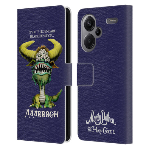 Monty Python Key Art Black Beast Of Aaarrrgh Leather Book Wallet Case Cover For Xiaomi Redmi Note 13 Pro Plus 5G