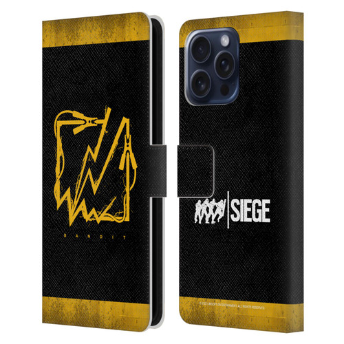 Tom Clancy's Rainbow Six Siege Icons Bandit Leather Book Wallet Case Cover For Apple iPhone 16 Pro Max